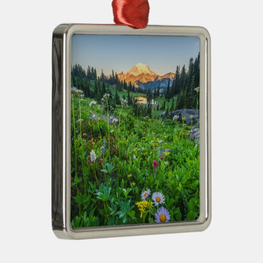 Blumen | Nationalpark Rainier Ornament Aus Metall (Rechts)
