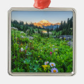 Blumen | Nationalpark Rainier Ornament Aus Metall (Vorne)