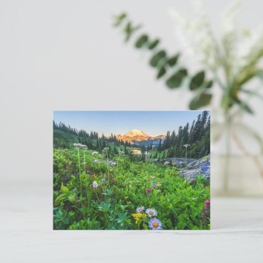 Blumen | Nationalpark Rainier Postkarte (Stehend Vorderseite)