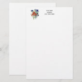 Blumen - NavyBlue - TRANS - Fl8878 - 024 Briefpapier (Vorne/Hinten)