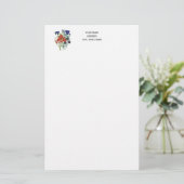 Blumen - NavyBlue - TRANS - Fl8878 - 024 Briefpapier (Stehend Vorderseite)