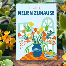 Blumen Neuen Haus ZUHAUSE herzlichen Glückwunsch Karte