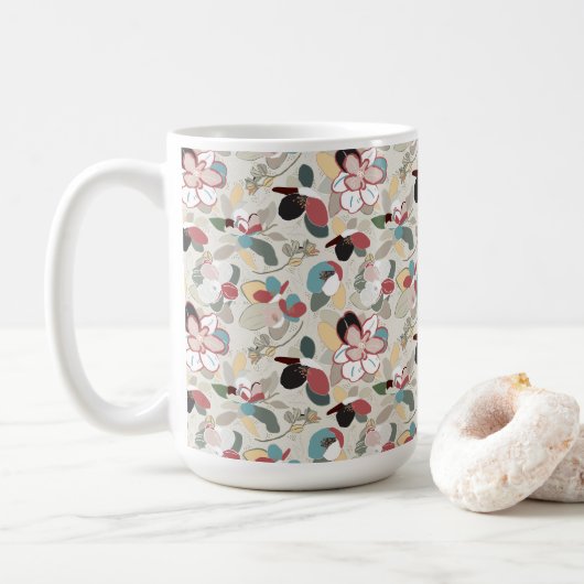 Blumen Neutrale Magnolie Kaffeetasse (Mit Donut)