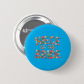 Blumen Nichte der Braut Hochzeits-Crew Babes Button (Vorne & Hinten)
