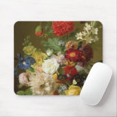 Blumen-noch Leben auf einer Marmorleiste, 1800-01 Mousepad (Mit Mouse)