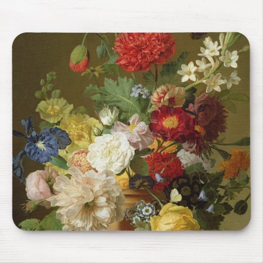 Blumen-noch Leben auf einer Marmorleiste, 1800-01 Mousepad (Vorne)