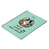 Blumen Notebook mit Katze im Tuxedo Notizblock (Linke Seite)