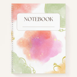 Blumen-Notizbuch mit Pastellspirale - Ästhetisches Notizblock