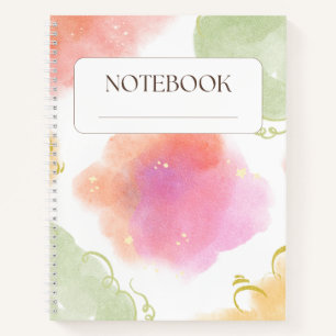 Blumen-Notizbuch mit Pastellspirale - Ästhetisches Notizblock