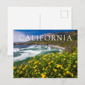 Blumen oberhalb des Sand-Dollar-Strandes Postkarte (Vorne/Hinten)