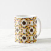 Blumen oder Augen - orange und braun  Kaffeetasse (VorderseiteRechts)