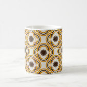 Blumen oder Augen - orange und braun  Kaffeetasse (Mittel)