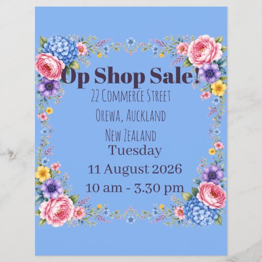 Blumen-Op-Shop-Flugblatt Flyer (Vorne)