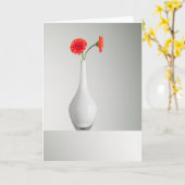 Blumen | Orange Gerbera in Vase Karte (Gelbe Blume)