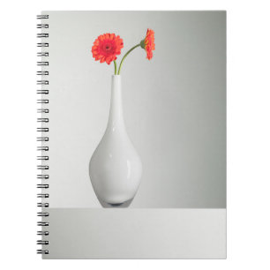 Blumen   Orange Gerbera in Vase Notizblock