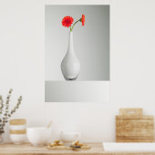 Blumen | Orange Gerbera in Vase Poster (Küche)