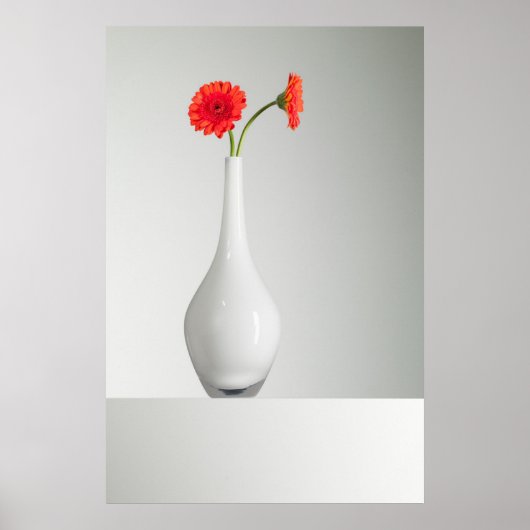 Blumen | Orange Gerbera in Vase Poster (Vorne)