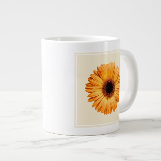 Blumen | Orange Gerbera Jumbo-Tasse (Vorderseite Rechts)