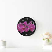 Blumen-Orchideen-Wand-Uhr - lila Blumen Runde Wanduhr (Zuhause)