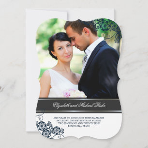 Blumen-Paisley-Boho-Vintage-Chic-Foto-Hochzeit Einladung