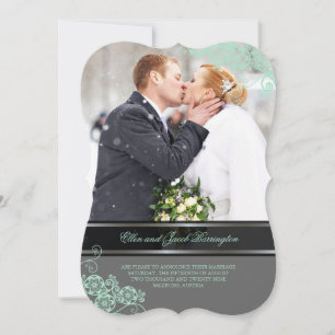 Blumen-Paisley-Boho-Vintage-Chic-Foto-Hochzeit Einladung