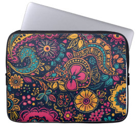 Blumen-Paisley-Muster Laptopschutzhülle