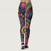 Blumen-Paisley-Muster Leggings (Rückseite)