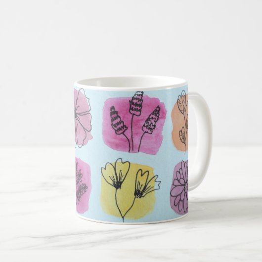 Blumen Palette Kaffeetasse (VorderseiteRechts)