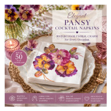 Blumen-Papier-Servietten Stiefmütterchen (50er Set