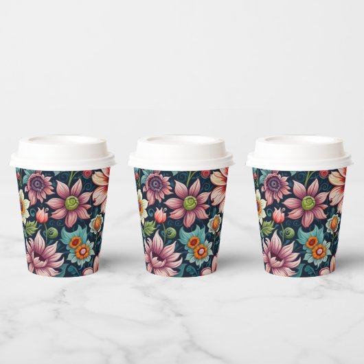 Blumen-Papierbecher Pappbecher (Multi)