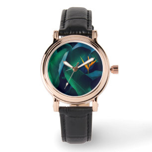 Blumen Paradiesvogel Armbanduhr