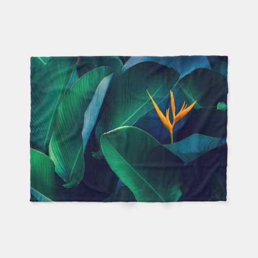 Blumen | Paradiesvogel Fleecedecke (Vorderseite (Horizontal))