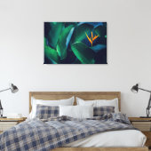 Blumen | Paradiesvogel Leinwanddruck (Insitu (Schlafzimmer))
