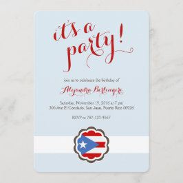 Blumen-Party, puertorikanische Flagge Einladung