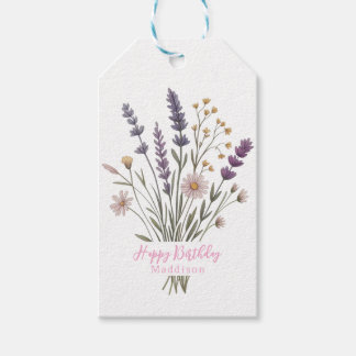 Blumen Pastell Wildblumen Alles Gute zum Geburtsta Geschenkanhänger