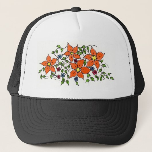Blumen-Patch-Hut Truckerkappe (Vorderseite)