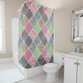 Blumen-Patchwork Duschvorhang (Beispiel)