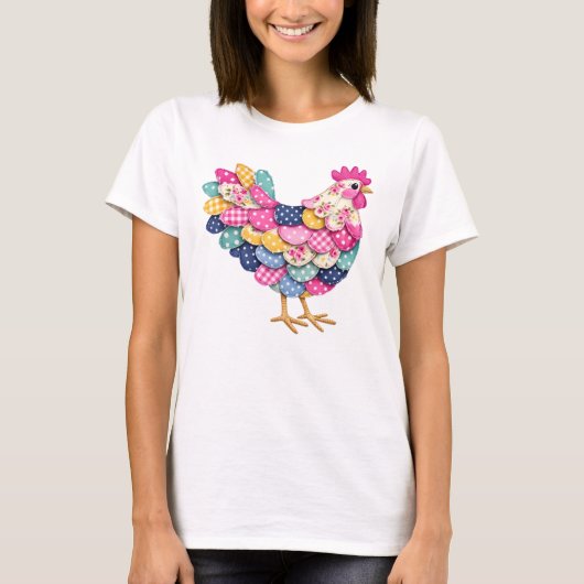 Blumen-Patchwork-Huhn für Hühner-Mütter T-Shirt (Vorderseite)