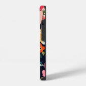 Blumen-Patchwork-Katze iPhone Hülle (Linke Seite)