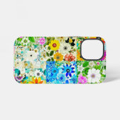 Blumen-Patchwork-Kunst Aquarell-Blumen iPhone Hülle (Rückseite (Horizontal))