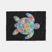 Blumen-Patchwork-Schildkröte Sommer Retro Strand M Fleecedecke (Vorderseite (Horizontal))