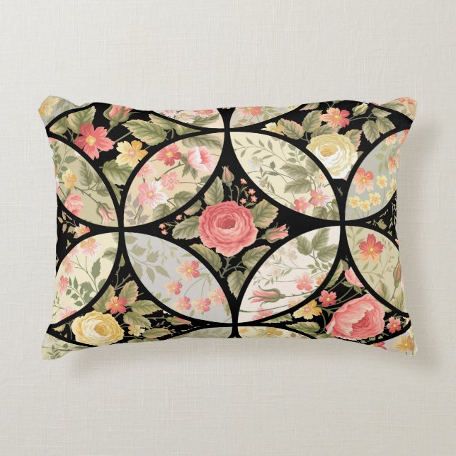 Blumen-Patchwork-Vintage-Nahtloses Muster Dekokissen (Vorderseite)
