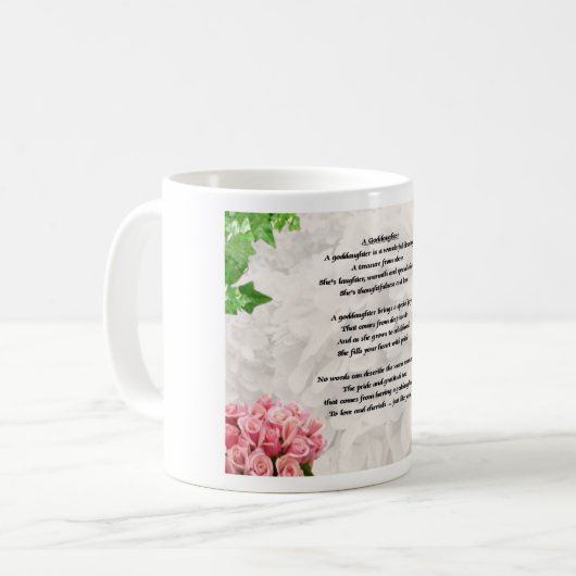 Blumen-Patenttochter-Gedicht-Tasse Kaffeetasse (Vorderseite Links)