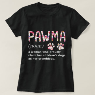 Blumen-Pawma-Hund-Oma-Kunst T-Shirt