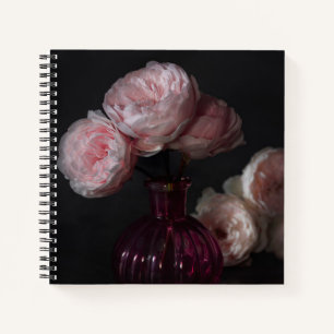 Blumen   Pellrosafarbene Erdnüsse in Vase Notizblock