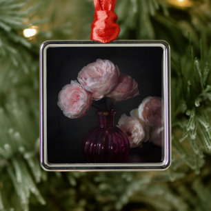 Blumen Pellrosafarbene Erdnüsse in Vase Ornament Aus Metall