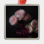 Blumen | Pellrosafarbene Erdnüsse in Vase Ornament Aus Metall (Vorne)