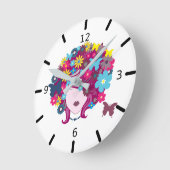 Blumen - Persönliche Gestaltung Runde Wanduhr (Winkel)
