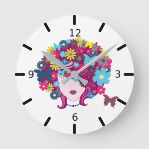 Blumen - Persönliche Gestaltung Runde Wanduhr