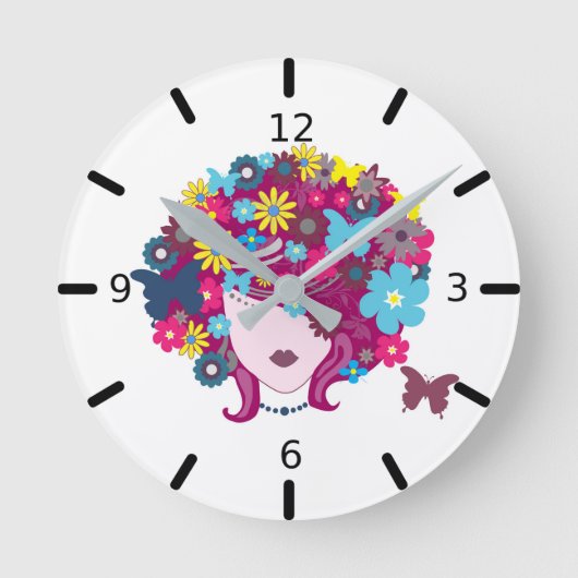 Blumen - Persönliche Gestaltung Runde Wanduhr (Vorderseite)